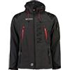 Geographical Norway Techno - Giacca softshell impermeabile da uomo, con cappuccio da uomo, traspirante, per esterni, giacca invernale, attività all'aperto, Nero , XL