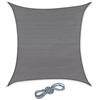 Relaxdays Vela Parasole per Esterni Quadrata, Telo in Tessuto HDPE, Anti UV, Terrazza e Giardino, Misure: 2x2 m, Grigio