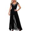 Generic Tuta Donna Elegante Cerimonia Jumpsuit Eleganti Estiva Completo Monopezzi e tutine Sexy Senza Maniche Tinta Unita Scollo a V con Scintillante Pantaloni Tute 2024 a Gamba Larga Lunghe Da Sera Playsuit