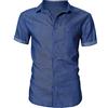 SSBZYES Camicie da Uomo Estive Camicie da Uomo 100% Cotone Camicie a Maniche Corte Camicie di Jeans Camicie da Uomo a Maniche Corte Camicie da Uomo