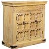 DRW Armadietto portaoggetti con 2 Ante intagliate in Legno Naturale, 90 x 40 x 90 cm, Tessuto, Grigio, Medidas: 231x78x91 cm
