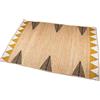 DRW Tappeto in iuta con triangoli in naturale, nero e giallo 230x160x1 cm