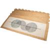 DRW Tappeto di iuta con cerchi in naturale, bianco e nero 170x120x1 cm