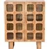 DRW Console Mobile d'ingresso con 2 Ante in Legno e Vetro in Naturale, 110 x 42 x 92 cm, Ferro e Pietra, Nero e Bianco, Medidas: 42x36x92 cm