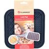 Flamingo Tolo Lick Mat Square Dark Blue 20 x 20 cm - Non-Slip Suction Cups for Floor Fixing - Can be Used for Wet Food, Treat Paste, Treats