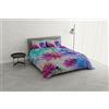 Italian Bed Linen KI-OSA Parure copripiumino con stampa digitale, 100% Morbido cotone, Made in italy, Matrimoniale, KIO-646
