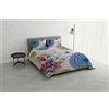 Italian Bed Linen KI-OSA Parure copripiumino con stampa digitale, 100% Morbido cotone, Made in italy, Matrimoniale, KIO-618