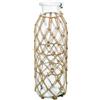 DRW Vaso bottiglia di vetro con corda in trasparente e naturale 8x8x25 cm