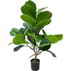 DRW Pianta artificiale di ficus lyrata in PU in verde 20x20x90 cm