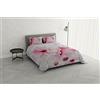 Italian Bed Linen KI-OSA Parure copripiumino con stampa digitale, 100% Morbido cotone, Made in italy, Matrimoniale, KIO-640