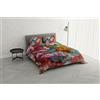 Italian Bed Linen KI-OSA Parure copripiumino con stampa digitale, 100% Morbido cotone, Made in italy, Matrimoniale, KIO-633