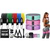 PORTENTUM Allenamento elastico con i pesi con 5 diversi livelli fino a 150 libbre (68 kg) & Elastici fitness, set di 3 fasce elastiche fitness antiscivolo in tessuto.