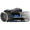 BODORME Videoregistratore con telecamera Videocamera Full 4k Videocamera professionale Streaming live Visione notturna Fotocamere digitali da 58 MP Registrazione Vlog(NO SD Card,Standard)