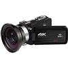 BODORME Videoregistratore con telecamera Videocamera Full 4K Videocamere digitali professionali Streaming live Fotografia 18X Registratore Vlog Webcam Ultra HD(64G SD Card,With Lens)