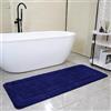 SOANNY Tappeto da Bagno 60x150 cm, Microfibra a Pelo Alto, Antiscivolo e Lavabile, Assorbente, Perfetto per Bagno e WC, Blu