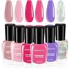Morovan Smalto Unghie Set: Rosa Glitter Quick Dry Kit 0.25 oz Finger Smalto Unghie Normale Pack Lucido Unghie a Casa Smalti Per Unghie Regali per le Donne