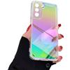 Rnrieyta Miagon Colorato Laser Custodia per Samsung Galaxy A55 5G,Cover Arcobaleno Iridescente Glitter Gradiente Olografici Duro PC Antiurto Paraurti Protettiva Caso