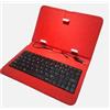 Wow Store Custodia Con Tastiera Per Tablet Universale 7 o 8 Pollici Micro USB (Rosso)