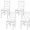 Mendler Set 4X sedie Country Classica HWC-F77 Legno massello 42x40x86cm Bianco