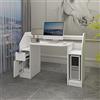 ML DESIGN modern living ML-Design Scrivania per Computer con Cassetto Porta Spazio di Archiviazione e Ripiani Aperti 123,2 x 90 cm Bianco in Legno Postazione da Lavoro Tavolo per Portatile Mobili da Ufficio
