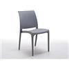Generico Set Sedia Moderna Volga Polipropilene Design Casa Esterno Giardino Impilabile MADE IN ITALY (1, GRIGIO)