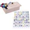 Engelhart - 250127 - Domino Treno Messicano D9 Piccolo Modello - 55 Pezzi di Domino Spessi 9 mm + 8 Treni Colorati - Stazione - 2 a 4 Giocatori
