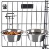GYJZZW Set di 2 ciotole per cani in acciaio inox, per gabbia, cuccia e gabbia, da appendere, per cibo e acqua, lavabili in lavastoviglie (M)