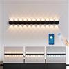SUCIKORIO LED Applique da Parete Interno Lunga 100cm, Moderna 45W Dimmerabile Lampada da Parete Up Down Bianca Calda 3000K - Bianco Freddo 6500K Lampada Muro Nera per Soggiorno, Camera da Letto, Scala