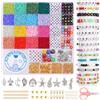 Blingfun 8100PCS 3mm perline colorate kit per braccialetti，400pcs alfabeto lettere per gioielli e mestieri con corde elastiche, ciondoli, ganci aragosta e altri materiali artigianali fai da te (3mm)