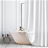 ggaimwf Tenda doccia bohemien tessuto con texture lino tenda per bagno con nappe Resistente all'acqua lavabile tenda doccia stile bohemien country con ganci 180 x 200 cm Bianco
