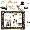 YunBey 30 Pezzi Photo Booth Compleanno e Cornice Gonfiabile per Selfie Festa Accessori Photo Booth Gadget per Festa Celebrazione Matrimonio Compleanno
