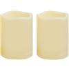CANDLE IDEA 2 PZ 7,6 x 10,2 cm Impermeabile All'aperto Batteria Operata Flameless LED Pillar Candele con Timer Flickering Plastica Luce Elettrica per Lanterna Patio Giardino Casa Del Partito Decorazione di Nozze