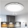wowatt Plafoniera Con Sensore di Movimento - Plafoniera LED Soffitto 19cm 3000K 4500K 6500K Rotonda Plafoniere con Sensore Crepuscolare Dimmable Lampada per Corridoio Cucina Bagno Camera