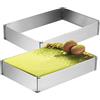 Tebery 2 pezzi Anelli per torte rettangolari regolabili con divisori, telaio allungabile, stampo rettangolare regolabile per torte e pizza, acciaio inox, altezza 5 cm