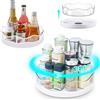 SAMSYOKI 2 Pezzi Porta Spezie Girevole per Cucina, Lazy Susan Organizer, 360° Piatto Girevole, Vassoio Girevole Cucina Portaspezie Girevole per Cucina Frigorifero Bagno (Bianco2)