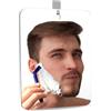 DFLLLO Grande Specchio da doccia antiappannamento, da viaggio trucco senza cornice bagno Specchietto da barba anti-nebbia leggero appendere alla parete (30 x 20cm)