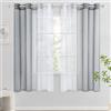 Woaboy 2 Pezzi Tende Voile Semi Trasparenti con Occhielli Tende Verticali Sfumate Poliestere Moderne Eleganti per Finestra Soggiorno Camera da Letto Balcone 140x145cm Grigio