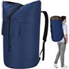 PAMLIAPY Sacco per la biancheria, XXL, 115 litri, borsa per la biancheria, da viaggio, con 2 spallacci imbottiti, borsa per la biancheria, impermeabile, pieghevole, borsa per i vestiti, zaino