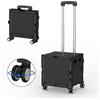 Meisax Carrello per la spesa pieghevole, carrello della spesa fino a 30 kg, con 4 ruote, manico regolabile in alluminio, pieghevole, per shopping, viaggi, ufficio (nero)