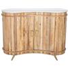 DRW Mobile da Ingresso con 2 Ante in Legno, Piano in Marmo e Gambe in Metallo Naturale, Oro, 112 x 41 x 84 cm, Tela Stampata e PS, Bianco, Beige E Marrone, Medidas: 80x4x100 cm