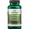 Swanson, Turmeric & Black Pepper (Curcuma e Pepe Nero), 600mg, 60 Capsule vegane, Testato in Laboratorio, Senza Soia, Vegetariano, Senza Glutine, Non OGM