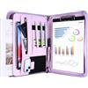 ProCase Cartella Portadocumenti A4, Portablocchi Cartellina Portadocumenti in Pelle con Multi Tasca e Doppia Cerniera per Viaggi Intervista Riunioni Congressi per Documenti Tablet Telefono -Grigio