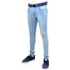 Z Fashion Jeans elasticizzati skinny da uomo Fit Denim Super Stretch Regular Breve Lungo, Blu chiaro, 30W / 30L