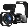 BODORME Videoregistratore con telecamera Full 4K UHD Streaming Camcorder Fotocamere digitali professionali 56MP Outdoor Videoregistratore Vlog Knit IR Night Vision(No SD Card,Noir)
