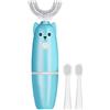 Gelb&Schwarz Spazzolino elettrico Spazzolino da denti a forma di U Spazzolino da denti elettrico per bambini e a forma di U Spazzolino da denti elettrico a forma di U a 360 ° per bambini dai 6 ai 12 anni