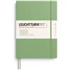 LEUCHTTURM1917 Taccuino A4+, Copertina rigida, a quadretti, Sage | 235 pagine numerate, indice, carta da 100 g/m², cucito a filo, tasca a soffietto, 2 segnapagina