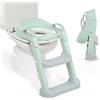 Kikka Boo KikkaBoo Riduttore WC bambini con scaletta LEA, Educatore da toilette, Pieghevole e regolabile, Design anatomico, Imbottitura morbida rimovibile, Maniglie, Antiscivolo, 18+ mesi, Menta