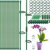 Realure 15 Pezzi Supporto per Piante, Regolabili Pali di Sostegno per Piante 30-150cm, Supporto Piante Interno con Piante Clip Collegamento Tubis, per Piante Orchidee Pomodori, Sostegno per Piante