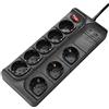 Hama 00137263 Interno 8presa(e) AC 1.5m Nero prolunghe e multiple