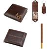 Glimmerday Set Regalo in pelle 3 in 1 per Uomo con Bellissima Confezione Regalo Portafoglio Personalizzato Portachiavi Personalizzato Penna con Firma, Confezione Regalo per Papà Fidanzato di San Valentino